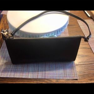 Black Leather Pochette Purse